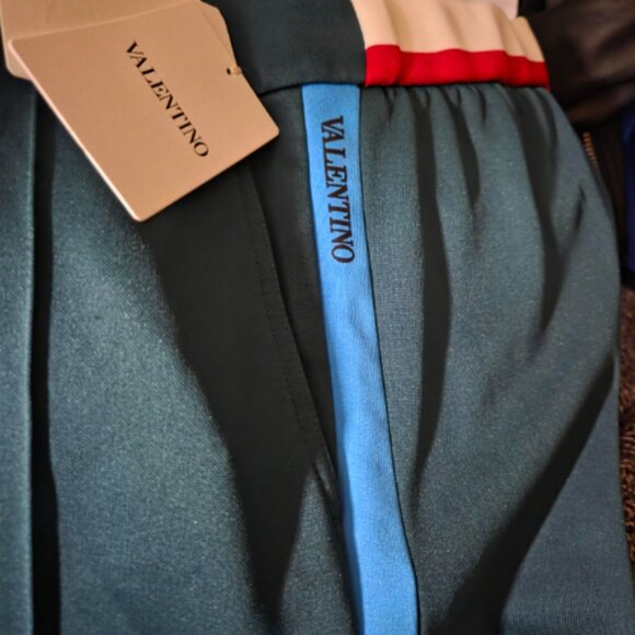 NWT Valentino Men’s Size 48 *32USWaist Teal Side Stripe Track Pants Italy - Picture 6 of 6